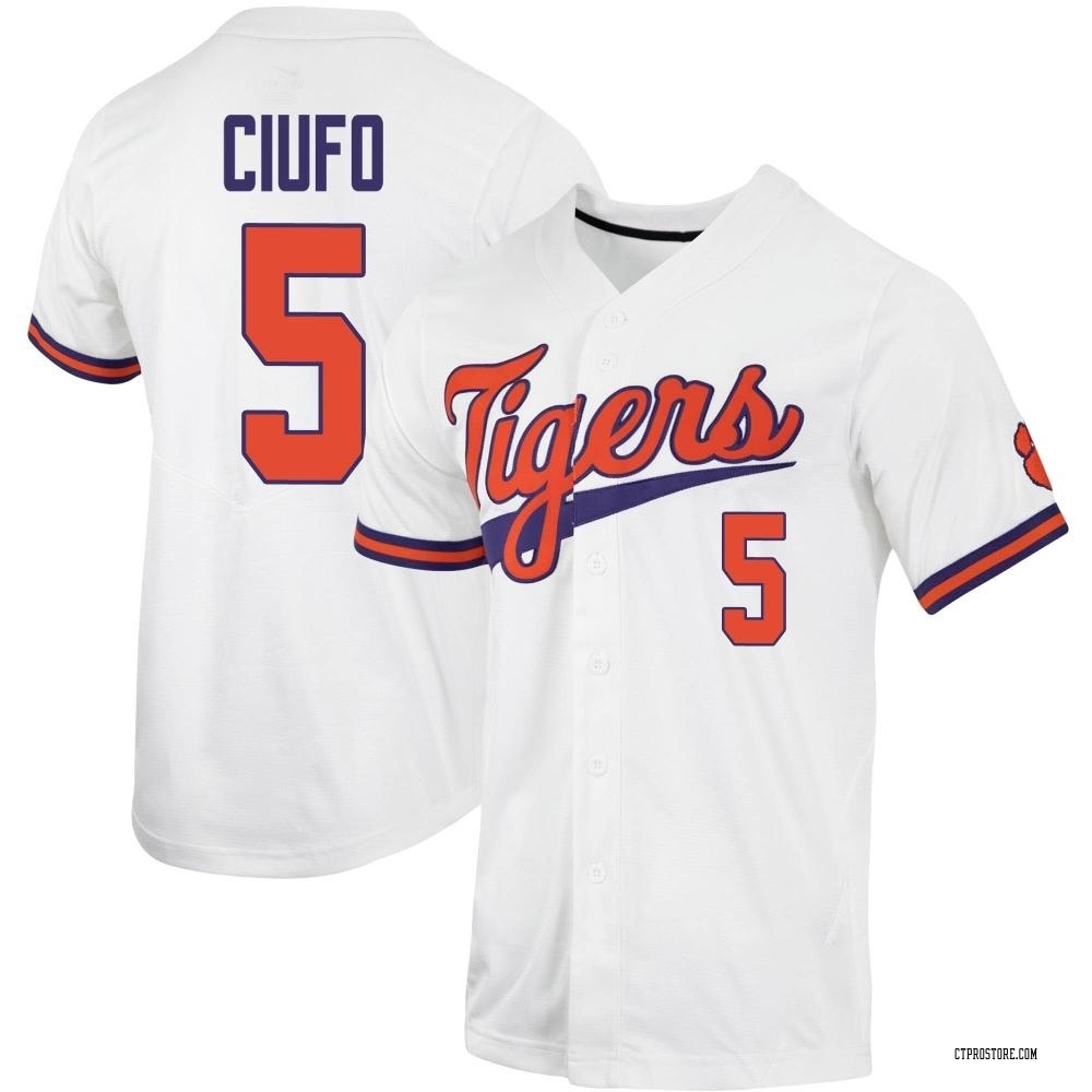 Men's Andrew Ciufo Clemson Tigers Replica Full-Button Baseball Jersey - White