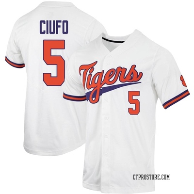 Men's Andrew Ciufo Clemson Tigers Replica Full-Button Baseball Jersey - White