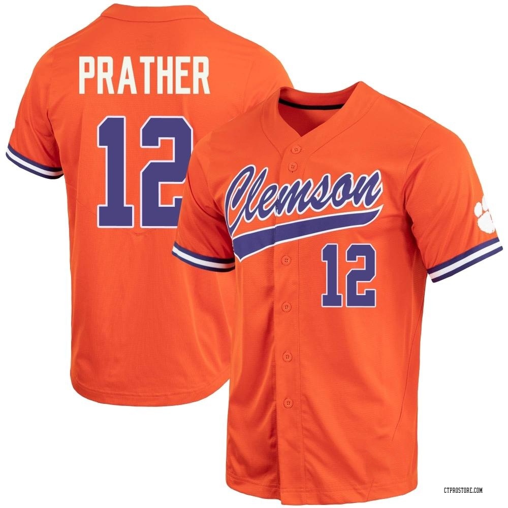 Men's Hideki Prather Clemson Tigers Replica Full-Button Baseball Jersey - Orange