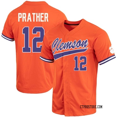 Men's Hideki Prather Clemson Tigers Replica Full-Button Baseball Jersey - Orange