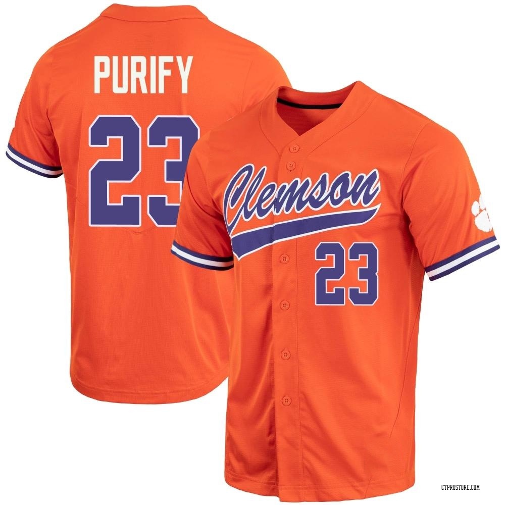Men's Jarren Purify Clemson Tigers Replica Full-Button Baseball Jersey - Orange