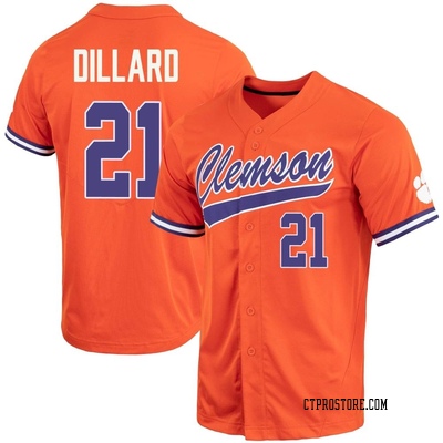 Men's Jay Dillard Clemson Tigers Replica Full-Button Baseball Jersey - Orange