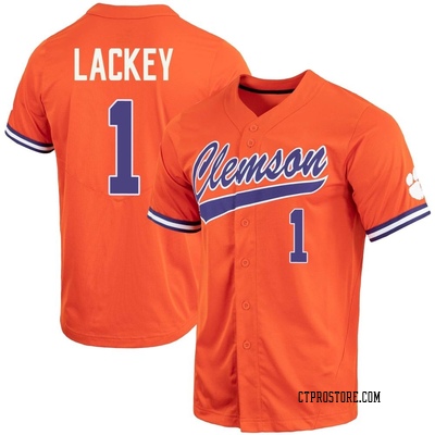 Men's Lleyton Lackey Clemson Tigers Replica Full-Button Baseball Jersey - Orange