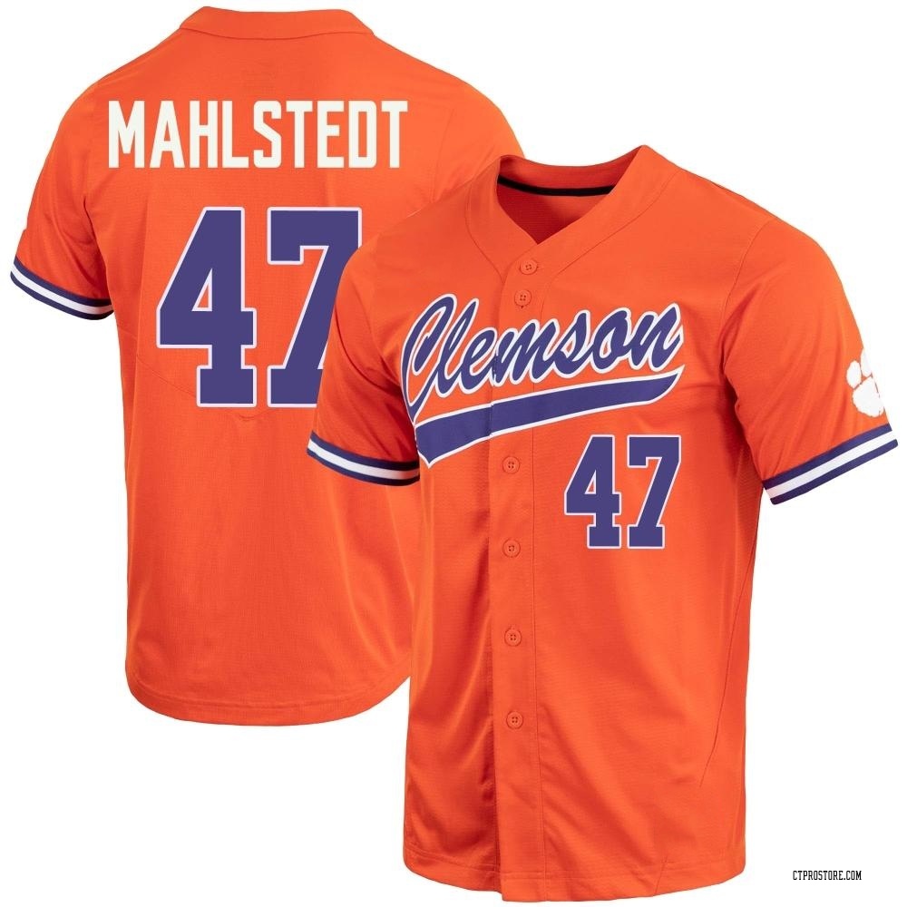 Men's Lucas Mahlstedt Clemson Tigers Replica Full-Button Baseball Jersey - Orange