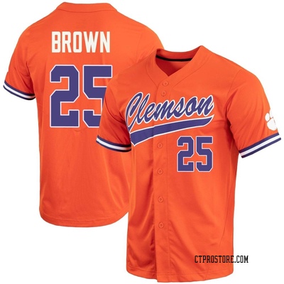 Men's Luke Brown Clemson Tigers Replica Full-Button Baseball Jersey - Orange