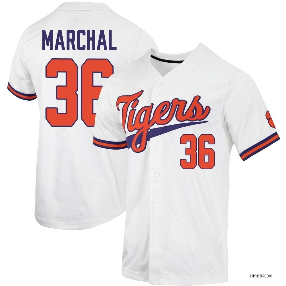 Men's Matthew Marchal Clemson Tigers Replica Full-Button Baseball Jersey - White