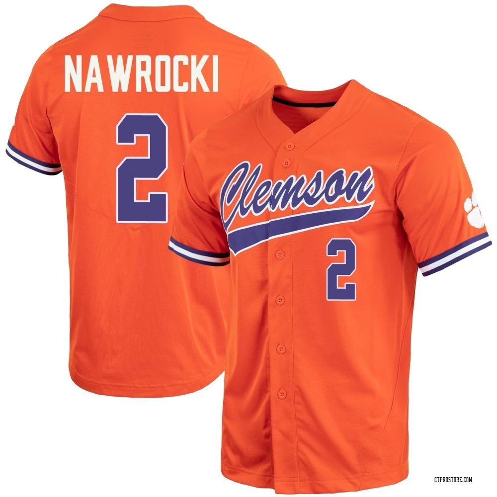 Men's Nolan Nawrocki Clemson Tigers Replica Full-Button Baseball Jersey - Orange
