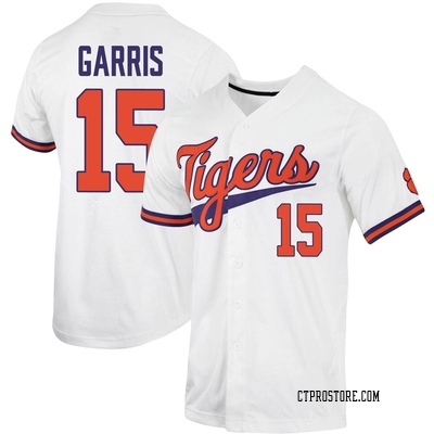 Men's Reed Garris Clemson Tigers Replica Full-Button Baseball Jersey - White