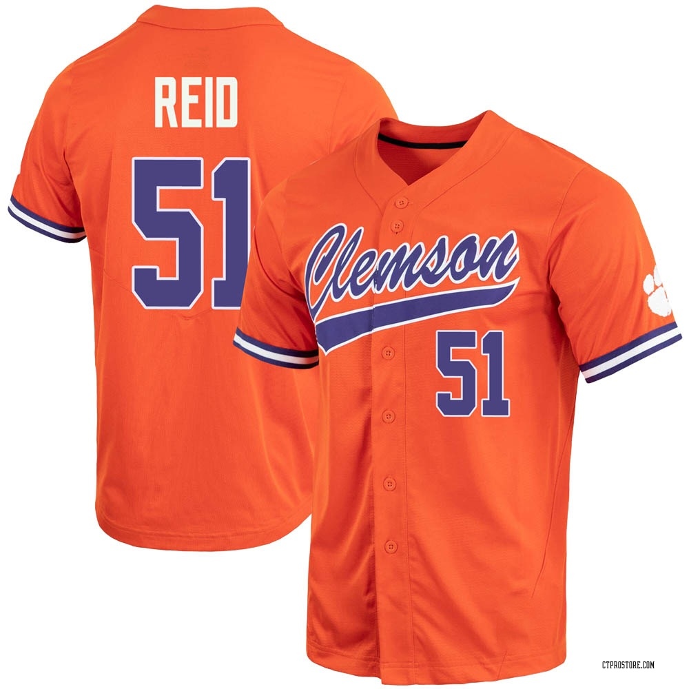 Men's Rocco Reid Clemson Tigers Replica Full-Button Baseball Jersey - Orange