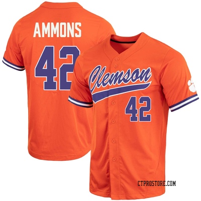 Men's Ryan Ammons Clemson Tigers Replica Full-Button Baseball Jersey - Orange