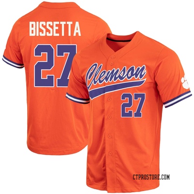Men's Tristan Bissetta Clemson Tigers Replica Full-Button Baseball Jersey - Orange