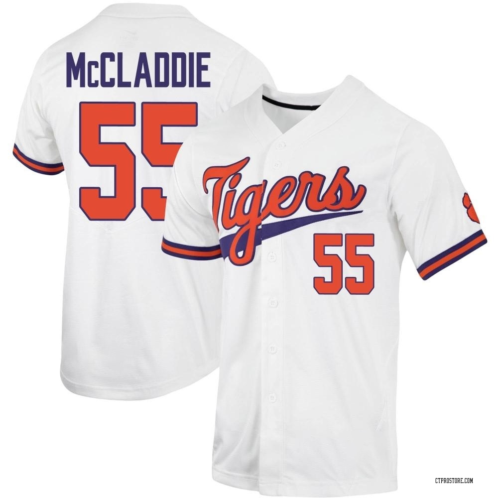 Men's Tryston McCladdie Clemson Tigers Replica Full-Button Baseball Jersey - White