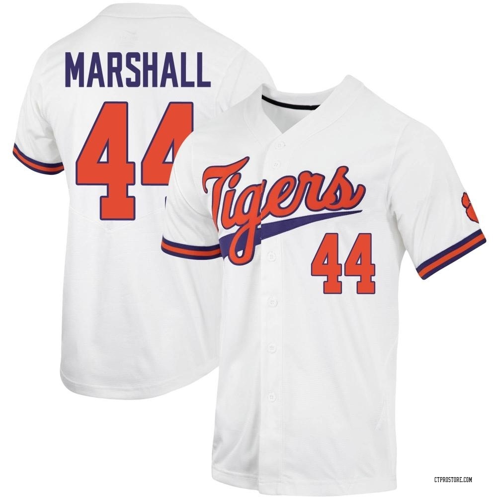 Men's Ty Marshall Clemson Tigers Replica Full-Button Baseball Jersey - White