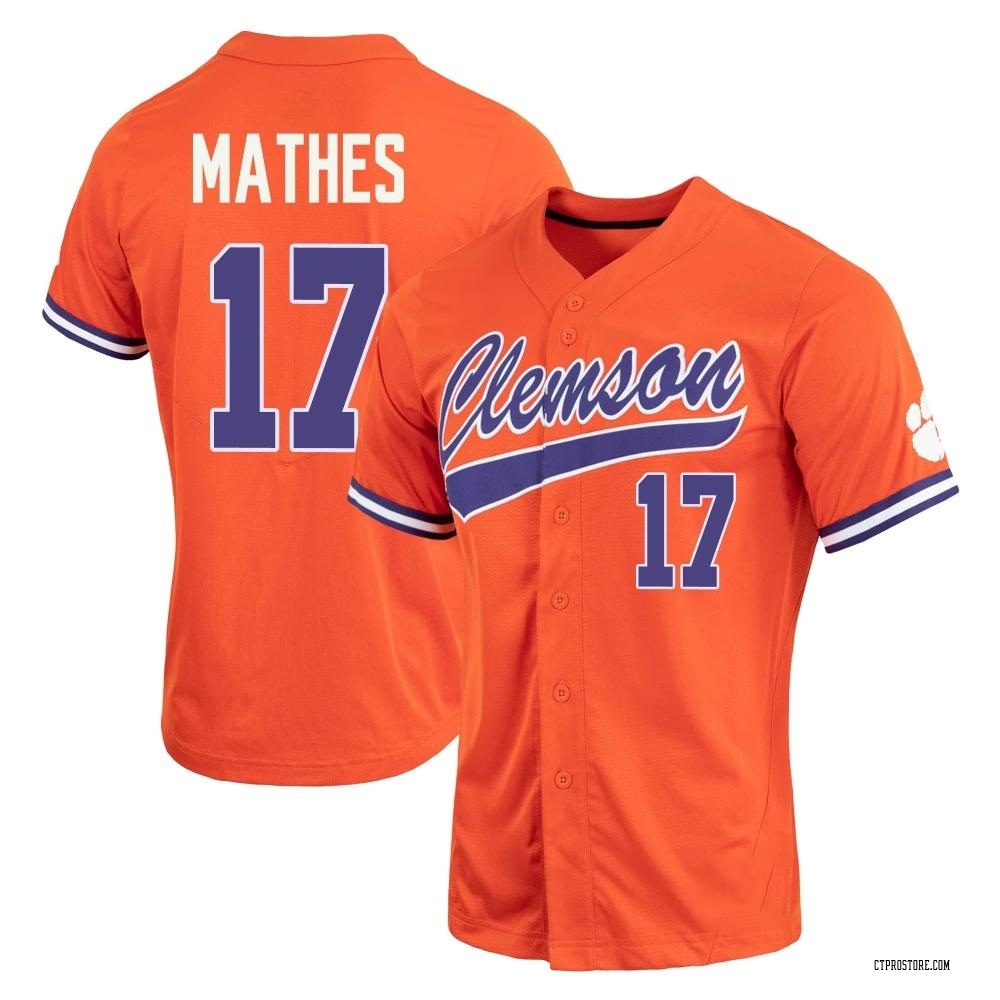 Women's Alden Mathes Clemson Tigers Replica Full-Button Baseball Jersey - Orange