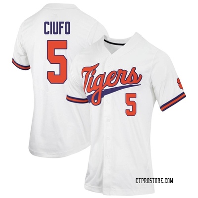 Women's Andrew Ciufo Clemson Tigers Replica Full-Button Baseball Jersey - White