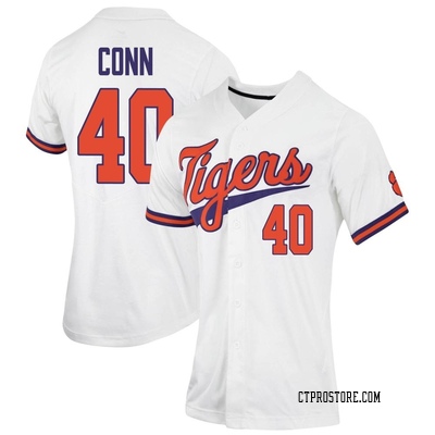 Women's Brodey Conn Clemson Tigers Replica Full-Button Baseball Jersey - White