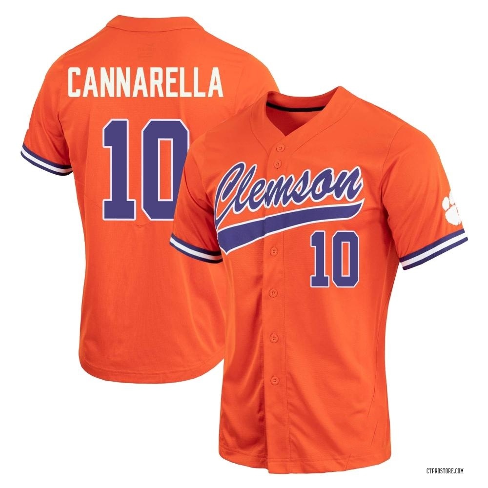Women's Cam Cannarella Clemson Tigers Replica Full-Button Baseball Jersey - Orange