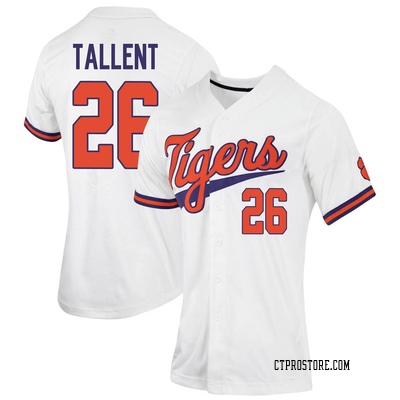 Women's Casey Tallent Clemson Tigers Replica Full-Button Baseball Jersey - White