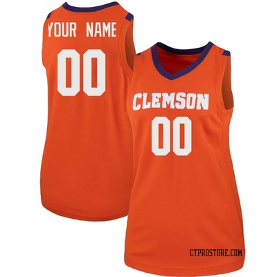 Women's Custom Clemson Tigers Replica Team Basketball Jersey - Orange