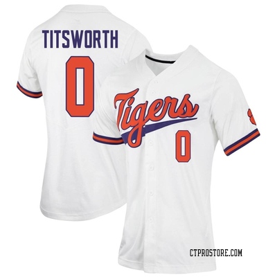 Women's Drew Titsworth Clemson Tigers Replica Full-Button Baseball Jersey - White