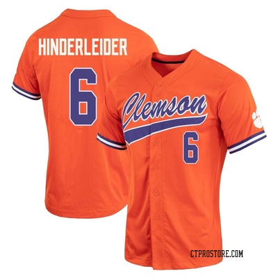 Women's Jacob Hinderleider Clemson Tigers Replica Full-Button Baseball Jersey - Orange