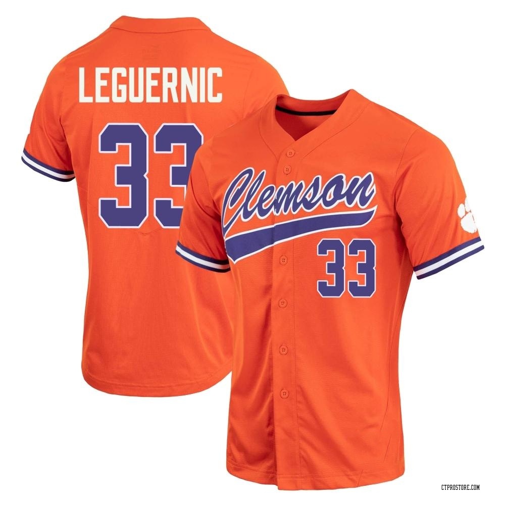 Women's Justin LeGuernic Clemson Tigers Replica Full-Button Baseball Jersey - Orange
