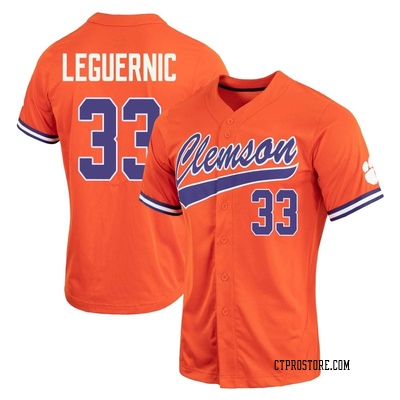 Women's Justin LeGuernic Clemson Tigers Replica Full-Button Baseball Jersey - Orange