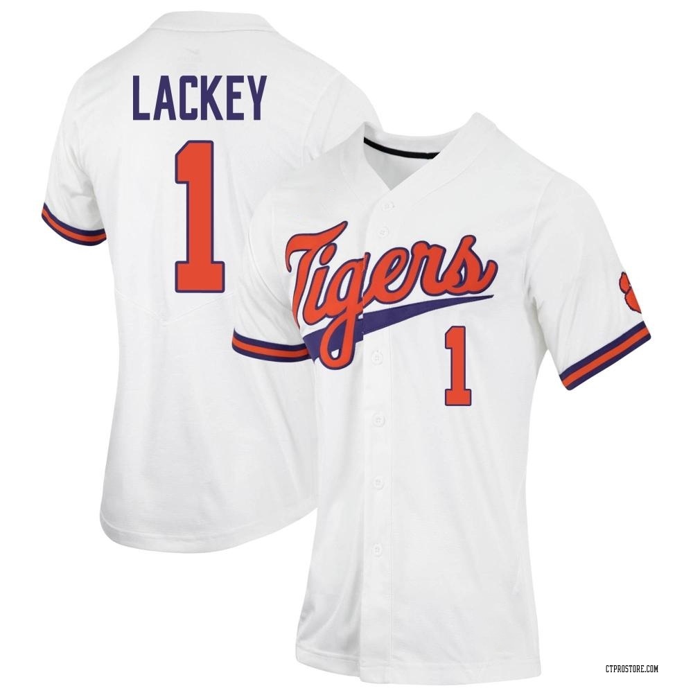 Women's Lleyton Lackey Clemson Tigers Replica Full-Button Baseball Jersey - White