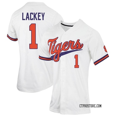 Women's Lleyton Lackey Clemson Tigers Replica Full-Button Baseball Jersey - White