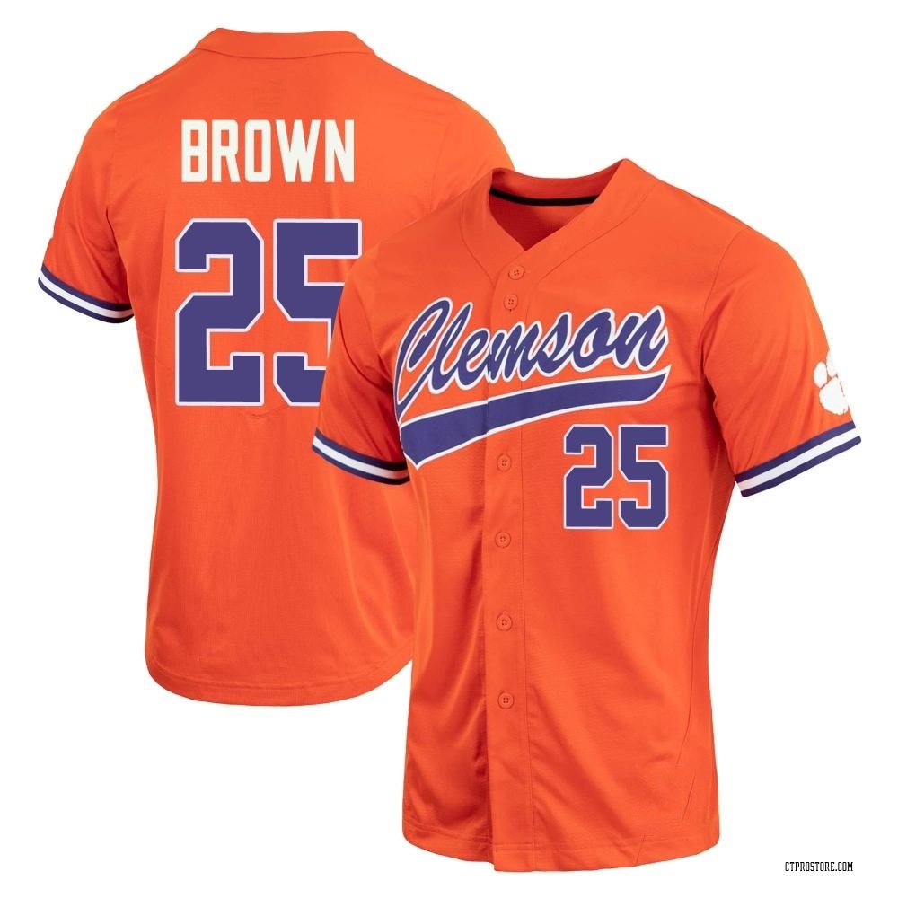 Women's Luke Brown Clemson Tigers Replica Full-Button Baseball Jersey - Orange