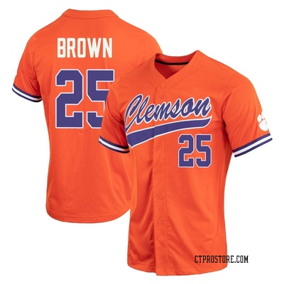 Women's Luke Brown Clemson Tigers Replica Full-Button Baseball Jersey - Orange