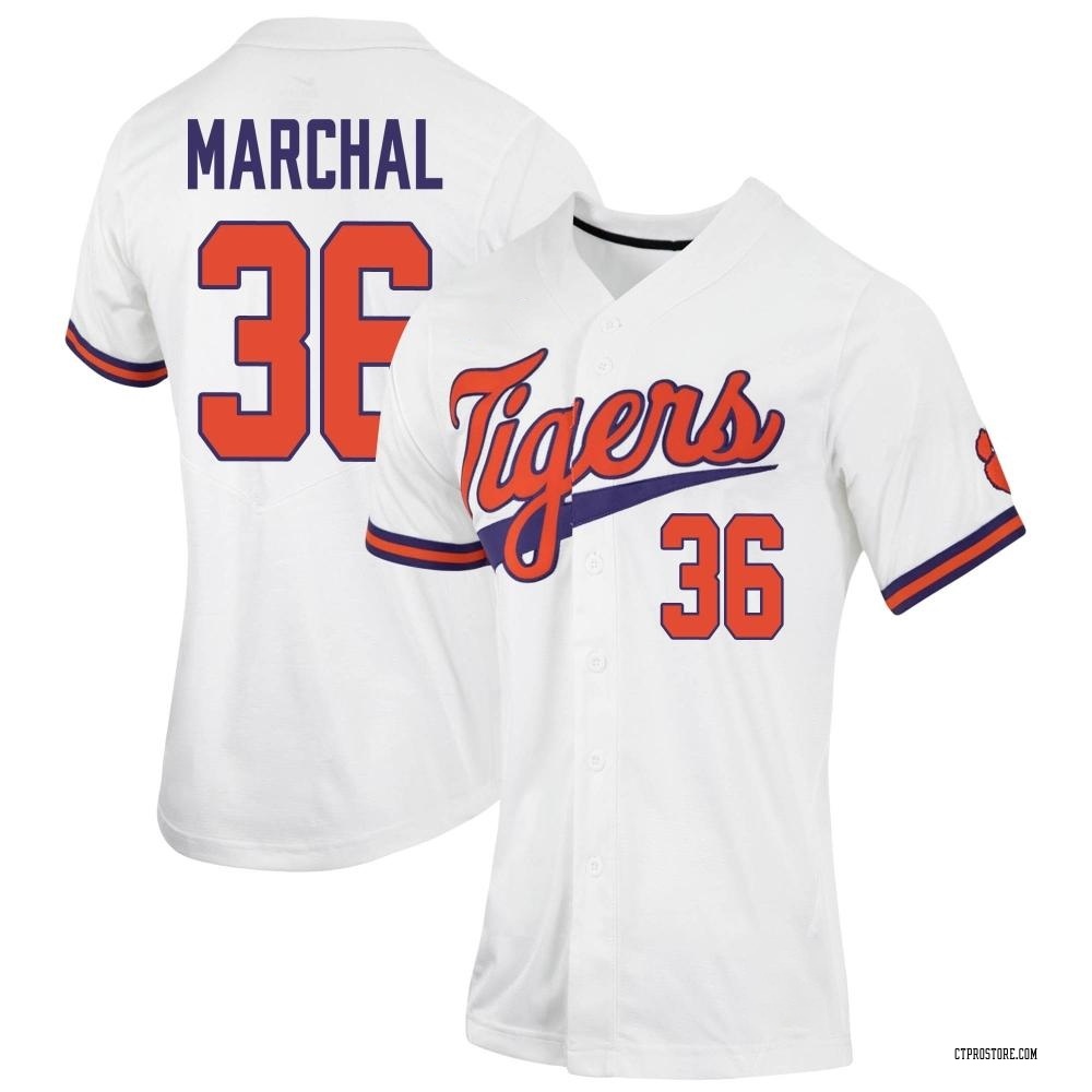 Women's Matthew Marchal Clemson Tigers Replica Full-Button Baseball Jersey - White
