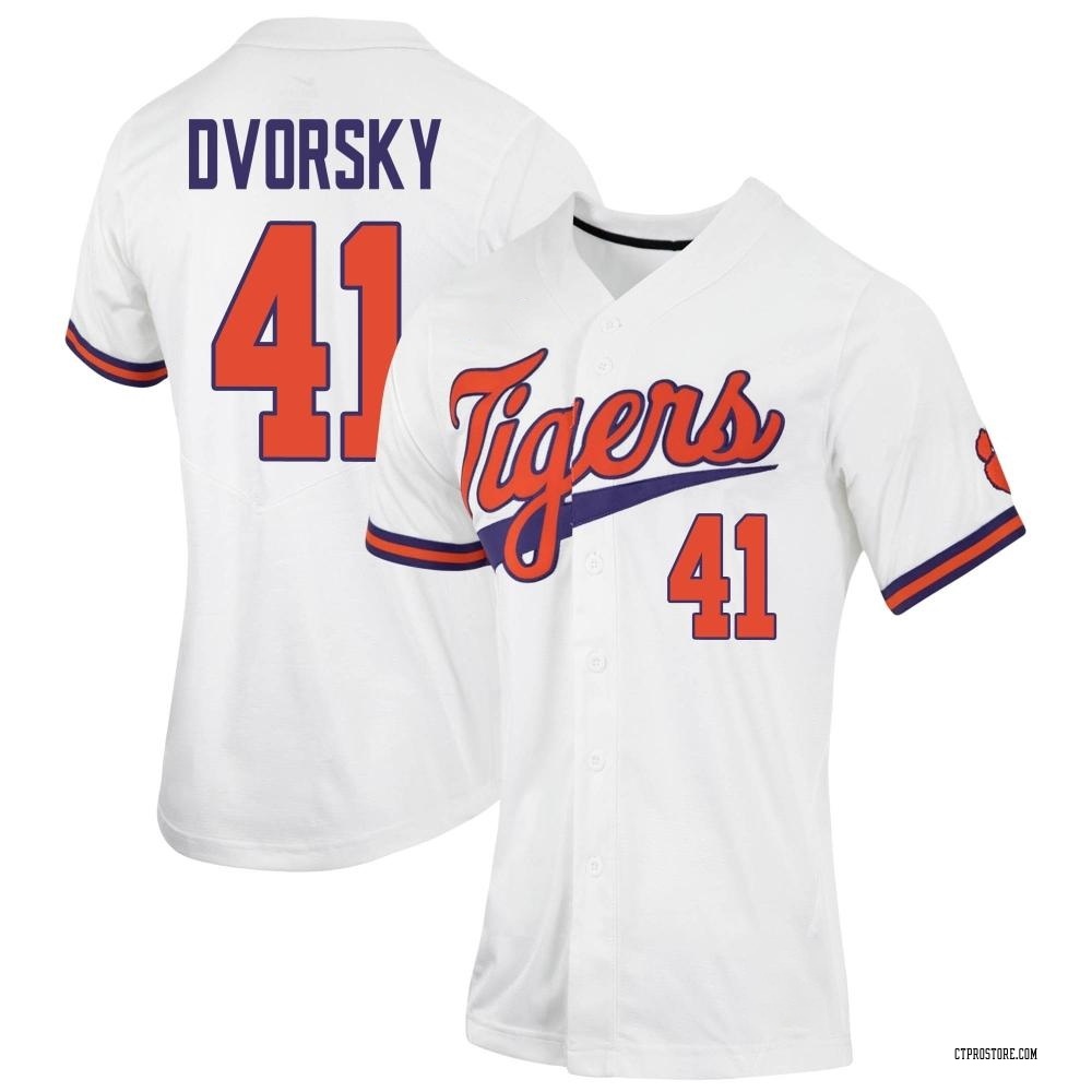 Women's Nathan Dvorsky Clemson Tigers Replica Full-Button Baseball Jersey - White