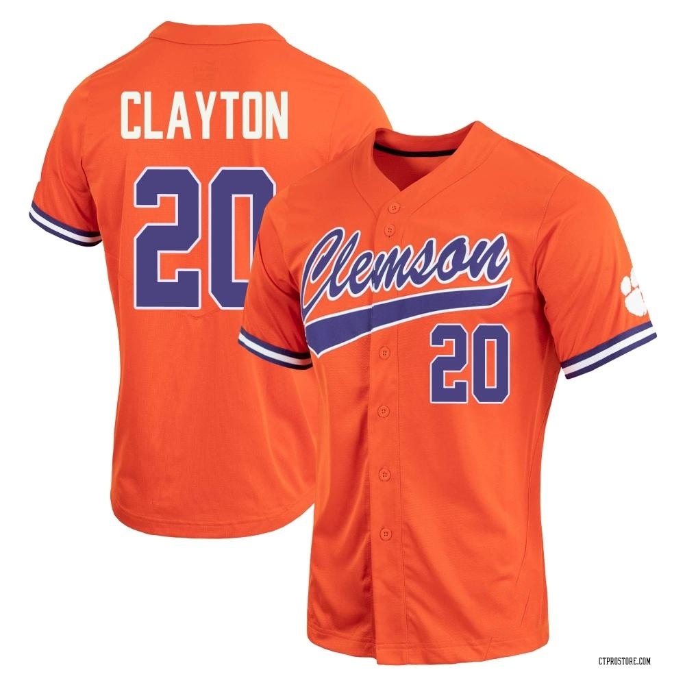 Women's Nick Clayton Clemson Tigers Replica Full-Button Baseball Jersey - Orange