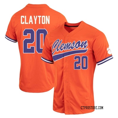 Women's Nick Clayton Clemson Tigers Replica Full-Button Baseball Jersey - Orange