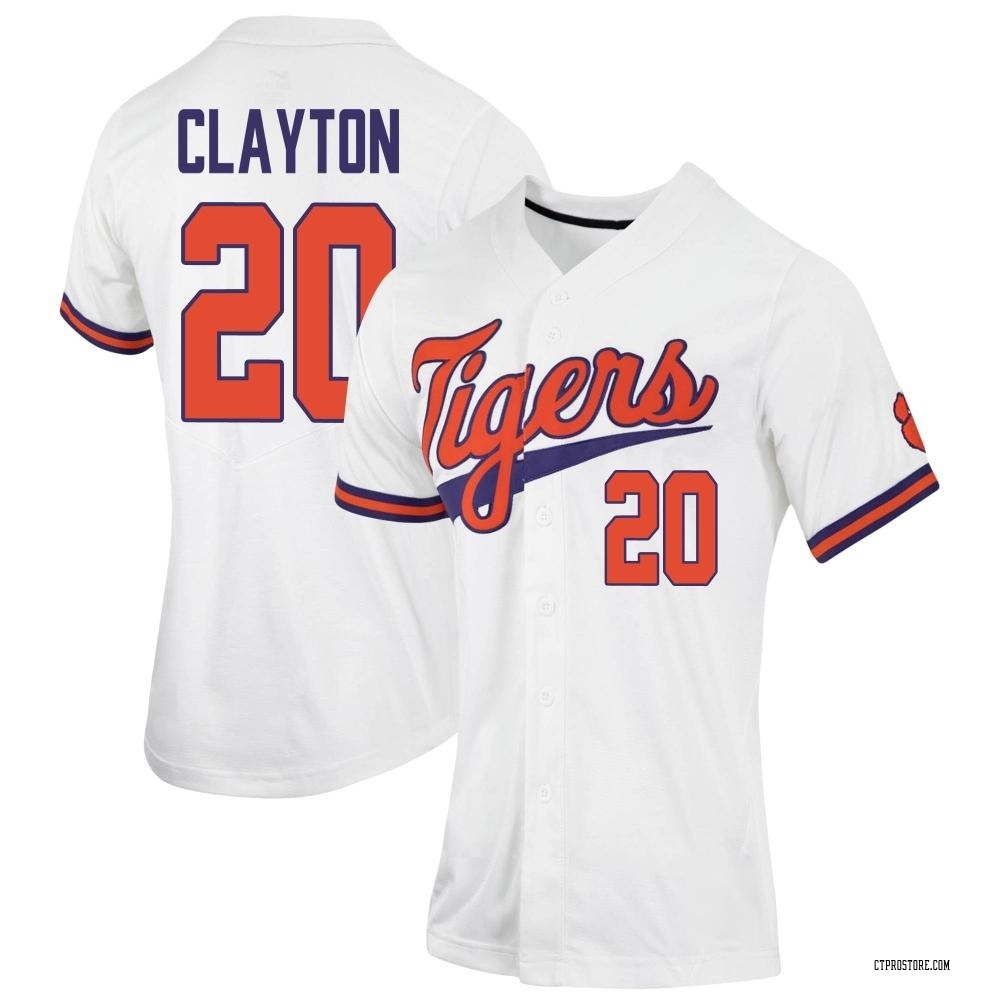 Women's Nick Clayton Clemson Tigers Replica Full-Button Baseball Jersey - White