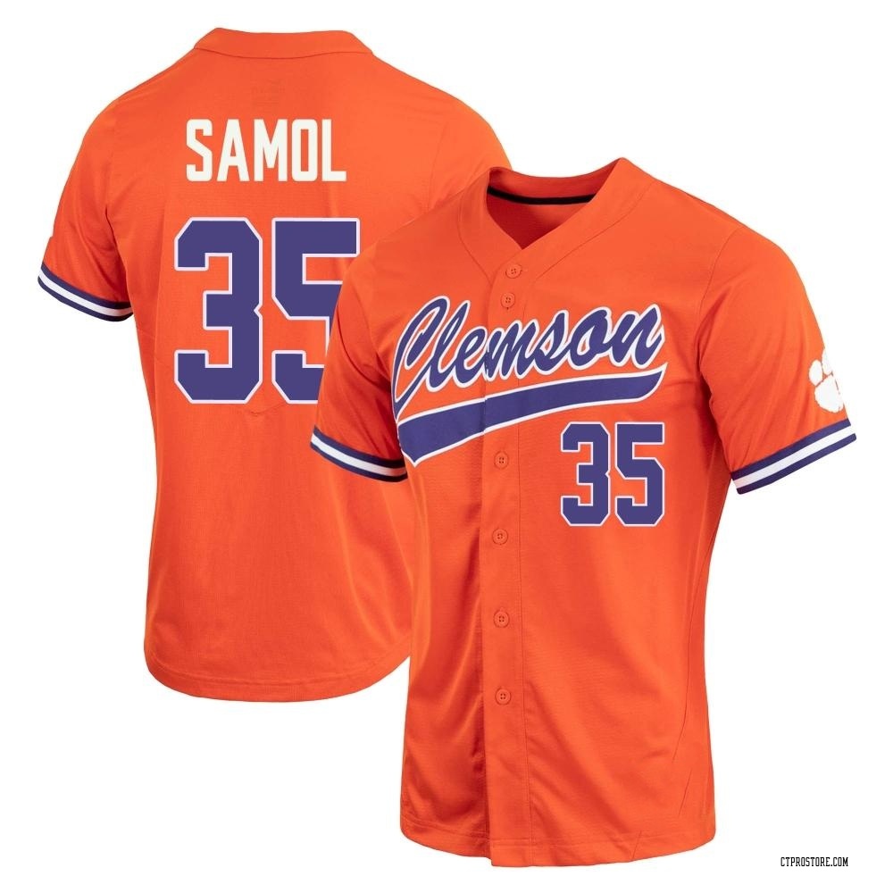 Women's Noah Samol Clemson Tigers Replica Full-Button Baseball Jersey - Orange