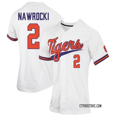 Women's Nolan Nawrocki Clemson Tigers Replica Full-Button Baseball Jersey - White