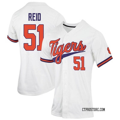 Women's Rocco Reid Clemson Tigers Replica Full-Button Baseball Jersey - White