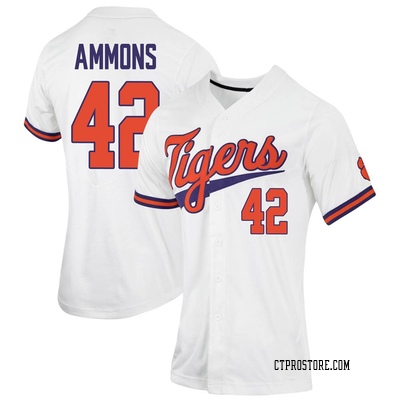 Women's Ryan Ammons Clemson Tigers Replica Full-Button Baseball Jersey - White