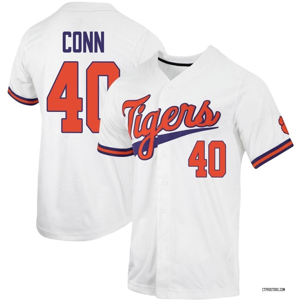Youth Brodey Conn Clemson Tigers Replica Full-Button Baseball Jersey - White