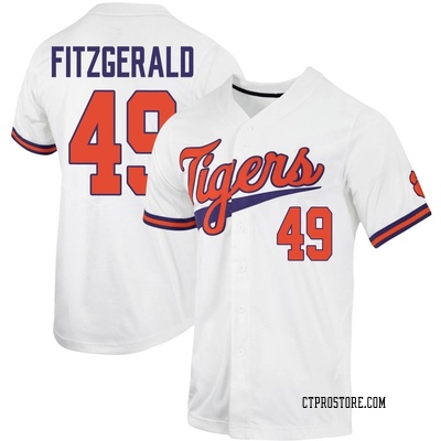 Youth Chance Fitzgerald Clemson Tigers Replica Full-Button Baseball Jersey - White