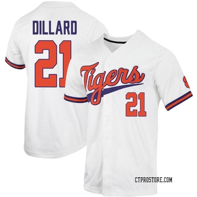 Youth Jay Dillard Clemson Tigers Replica Full-Button Baseball Jersey - White