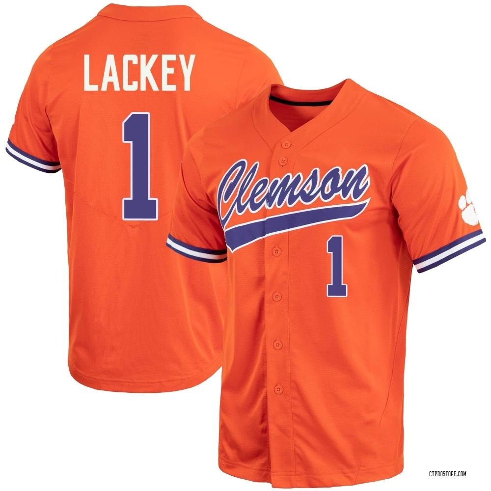 Youth Lleyton Lackey Clemson Tigers Replica Full-Button Baseball Jersey - Orange