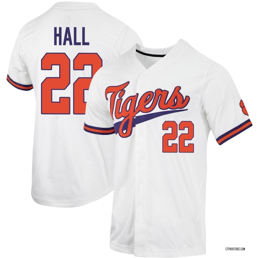 Youth Nathan Hall Clemson Tigers Replica Full-Button Baseball Jersey - White