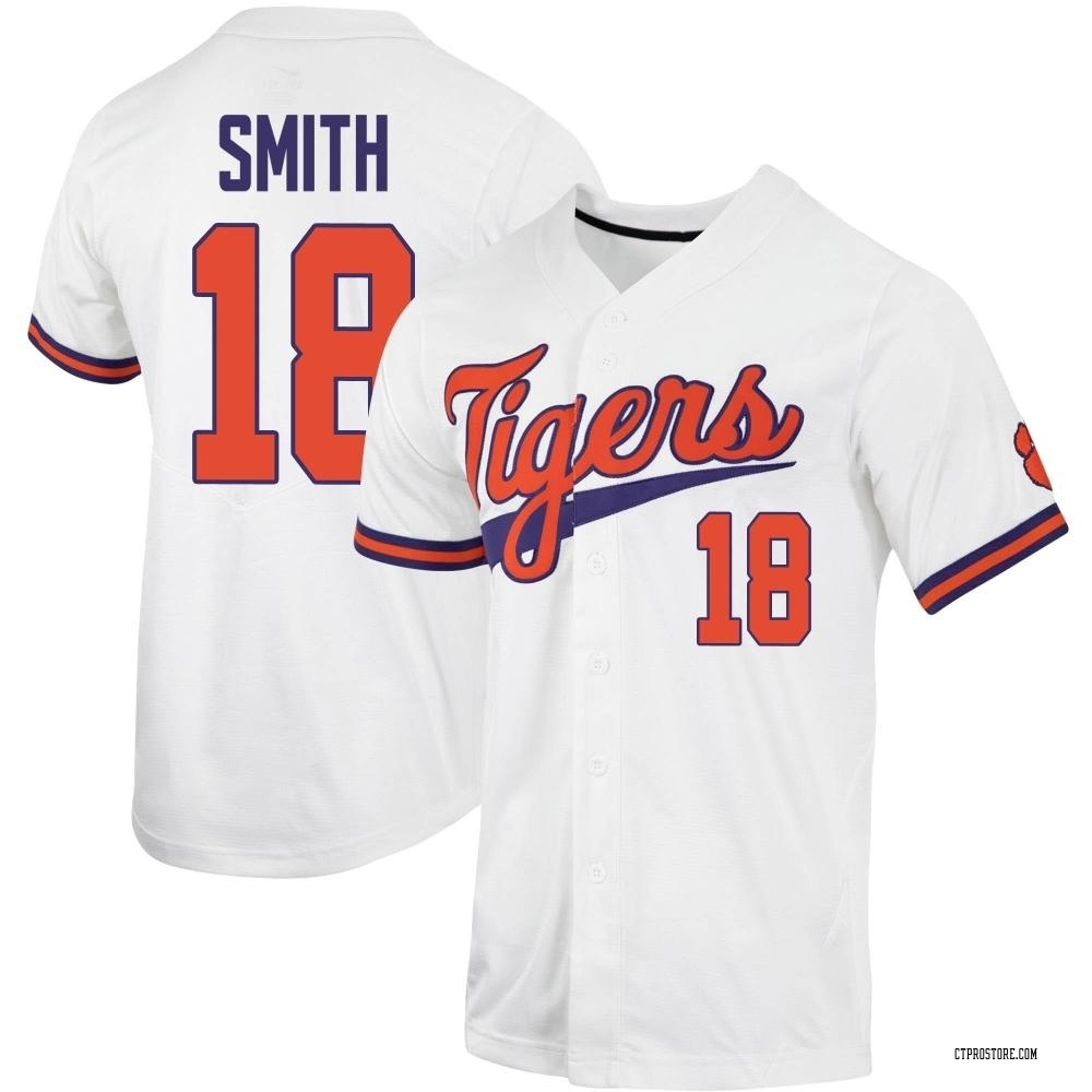Youth Tristan Smith Clemson Tigers Replica Full-Button Baseball Jersey - White