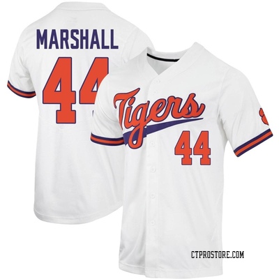 Youth Ty Marshall Clemson Tigers Replica Full-Button Baseball Jersey - White